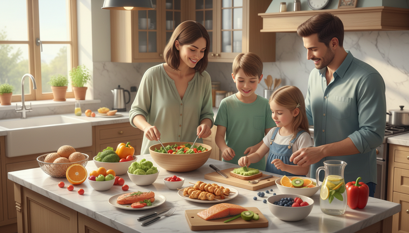 importance-alimentation-equilibree-enfants-en-famille