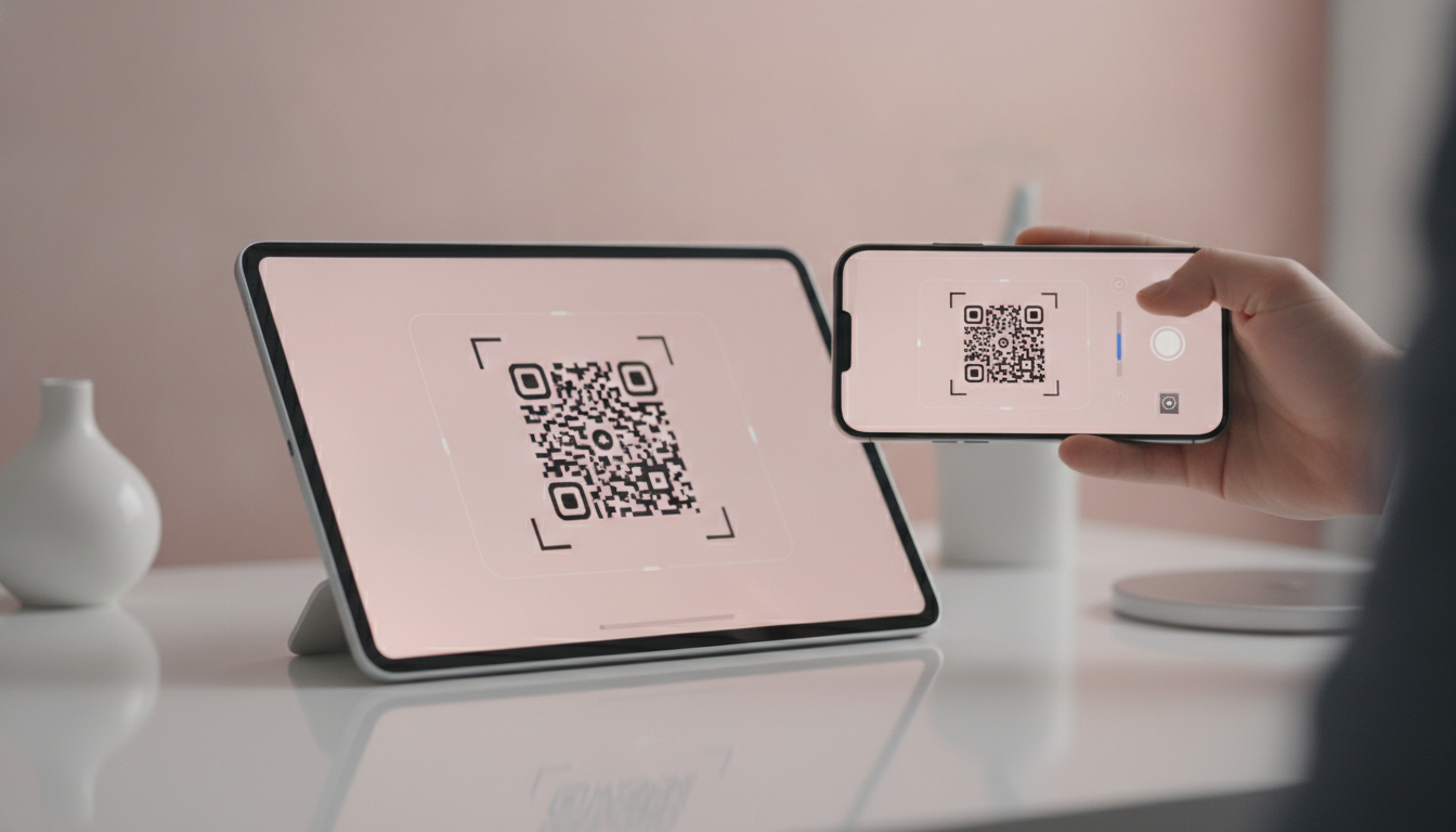 Setting up and activating an eSIM by scanning a QR code on a smartphone