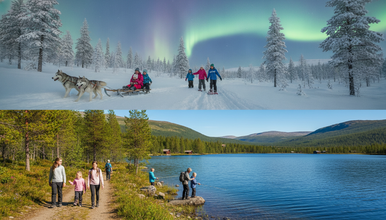 meilleures-activites-nature-a-faire-en-famille-en-laponie-hiver-ete