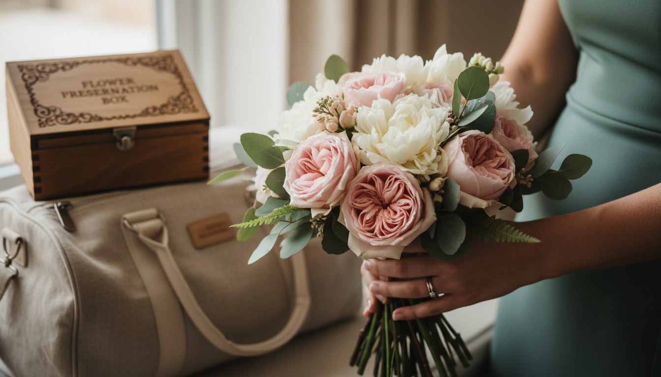 Illustration florale pour Comment choisir et entretenir un bouquet de fleurs fraîches mariage en voyage 2026