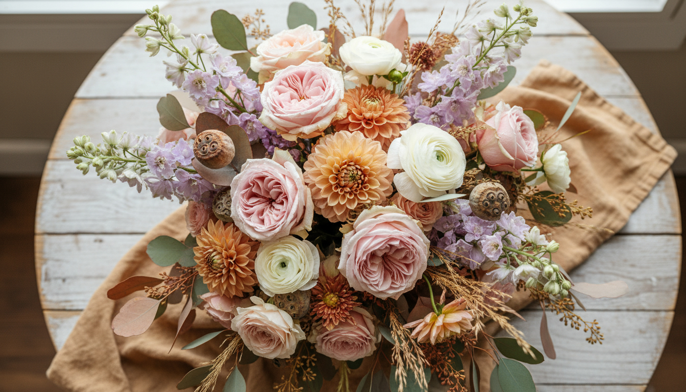 Illustration florale pour Comment choisir un bouquet de fleurs pas cher en 2026