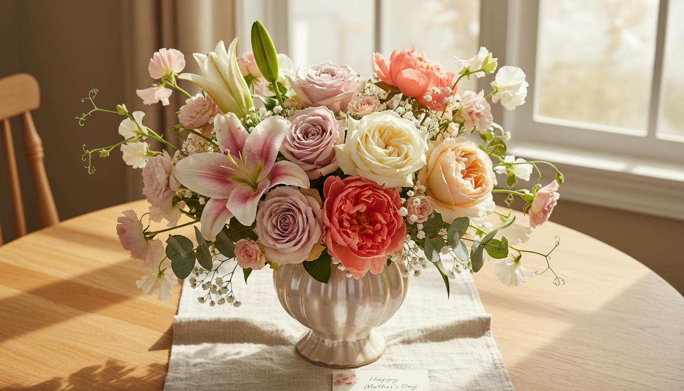 Illustration florale pour Composition florale pour fête des mères : idées originales 2026