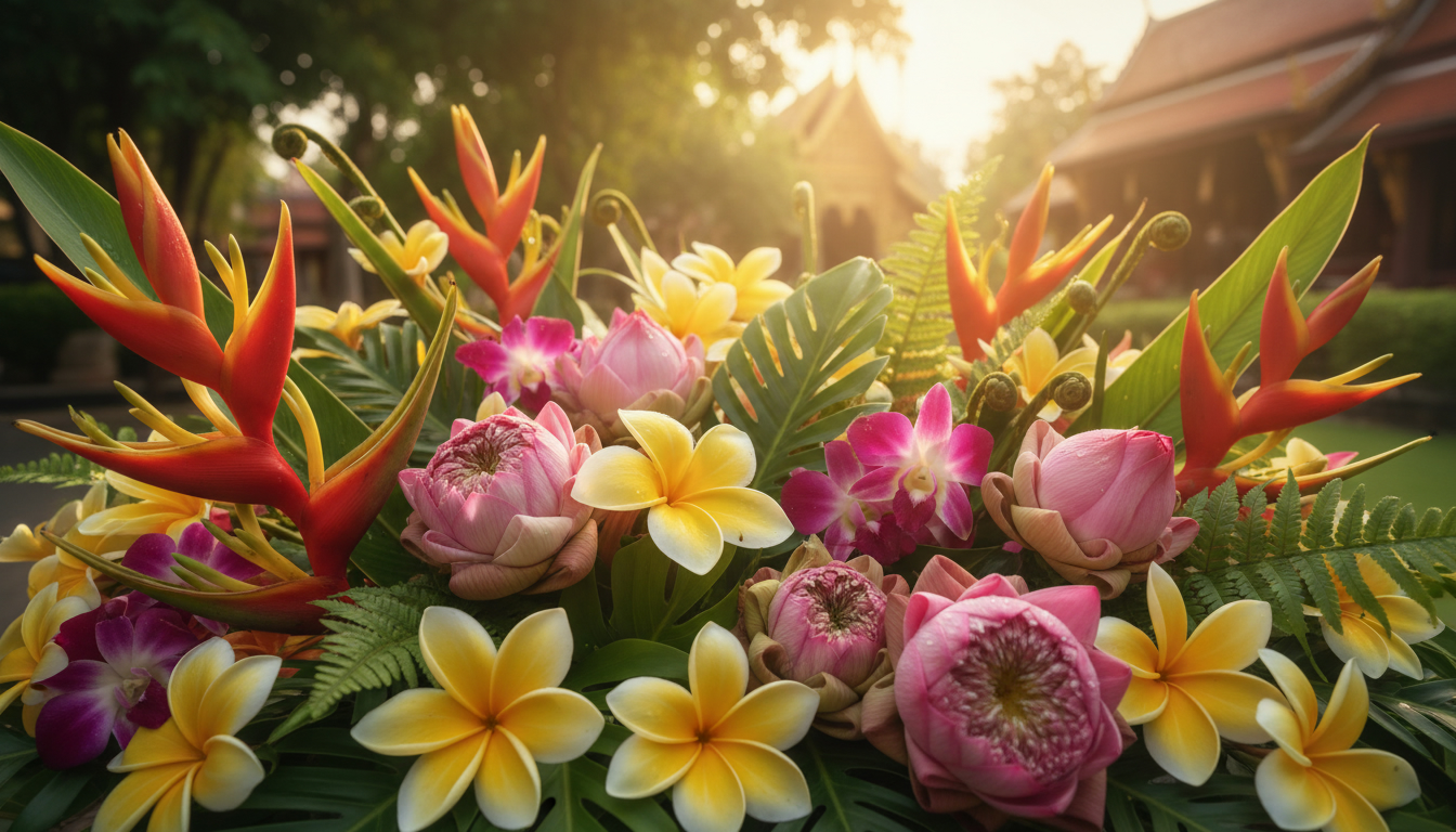 Illustration florale pour Comprendre la signification des fleurs tropicales en Thaïlande en 2026