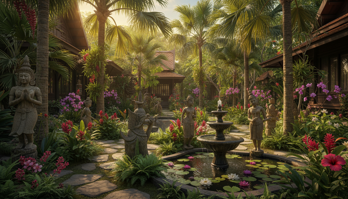 amenagement-jardin-tropical-thailandais-pour-maison-en-thailande