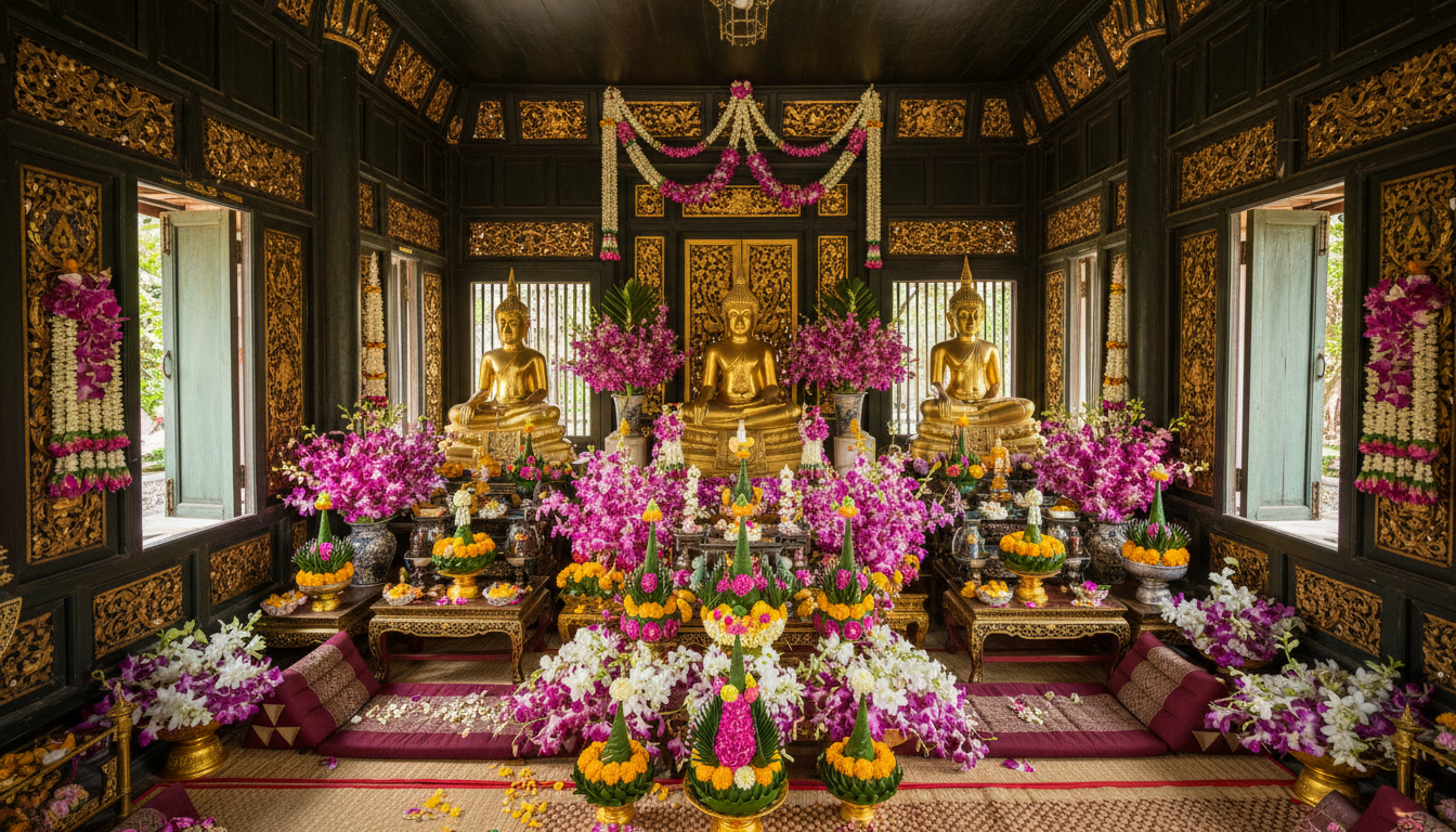 decorer-maison-thailandaise-avec-des-fleurs-pour-evenement-traditionnel