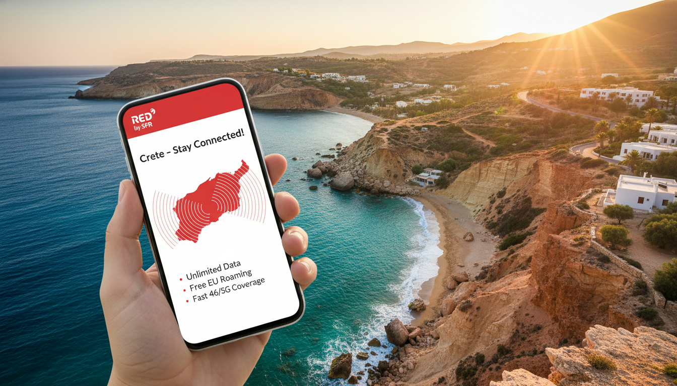 Forfaits internet mobile pour voyageurs en Crète avec RED by SFR en 2026